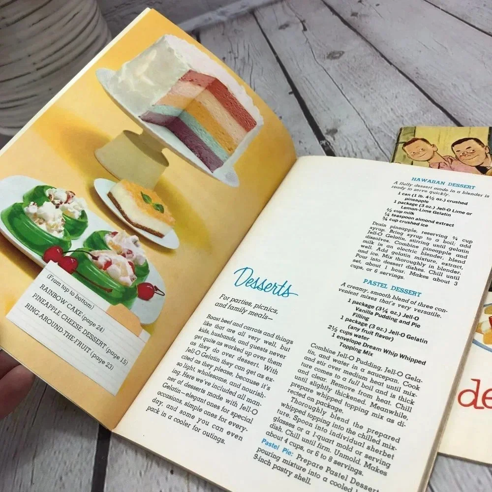vintage Jell-O cookbooks 1950s